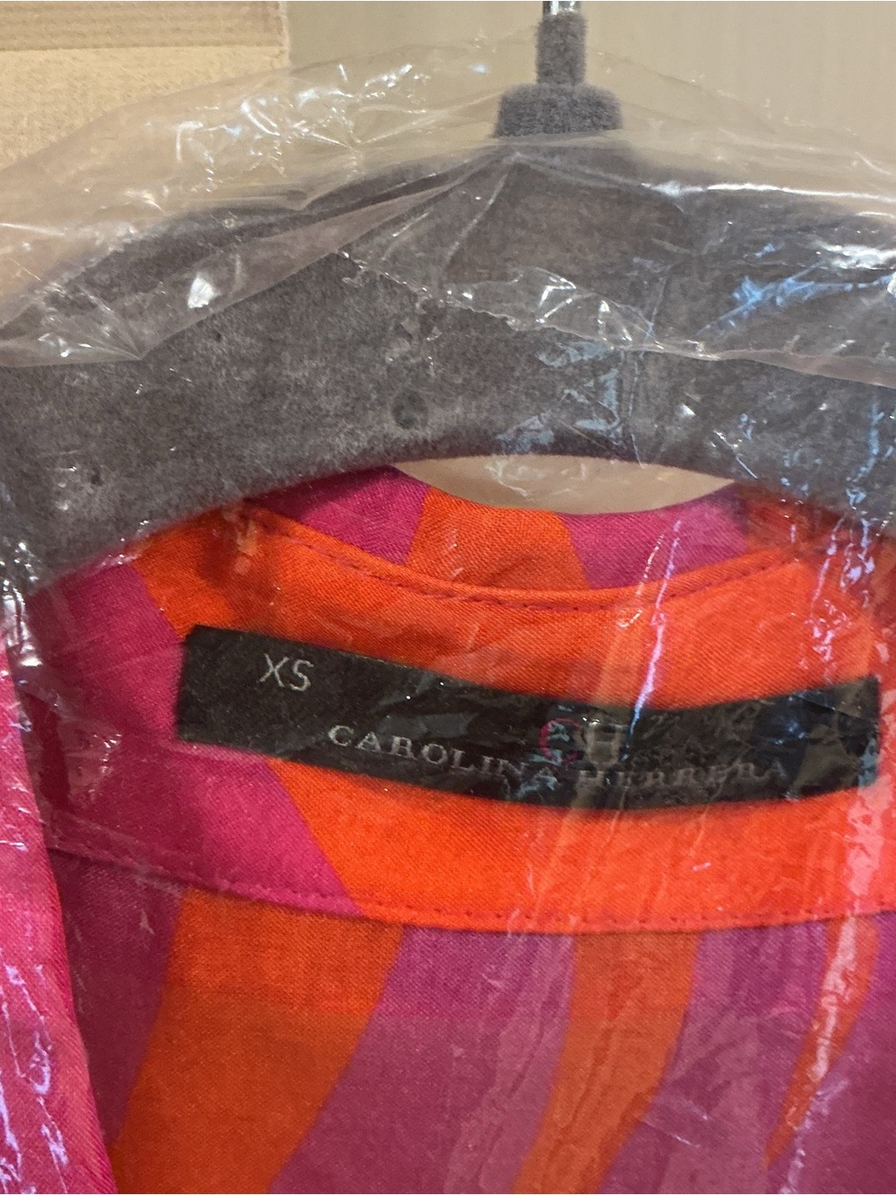 NWOT CH Carolina Herrera Pink and Orange Printed Silk Maxi Dress, Size XS - Picture 6 of 8